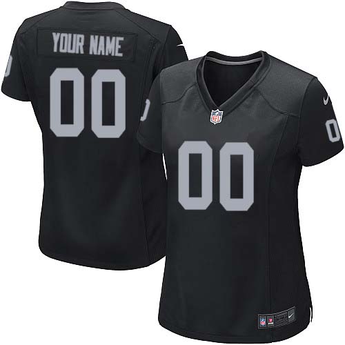 Nike Oakland Raiders Customized Black Stitched Women's NFL Jersey